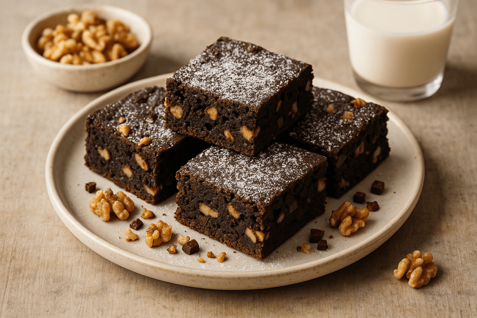 Brownies Vegani al Cioccolato Fondente e Noci