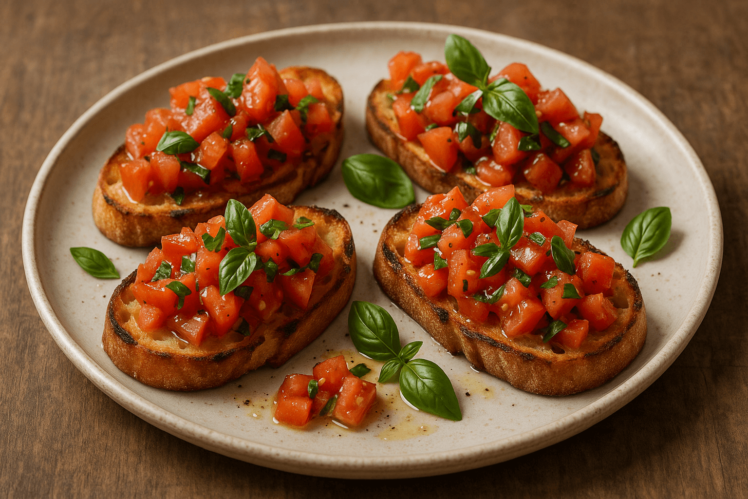 Bruschette al Pomodoro e Basilico