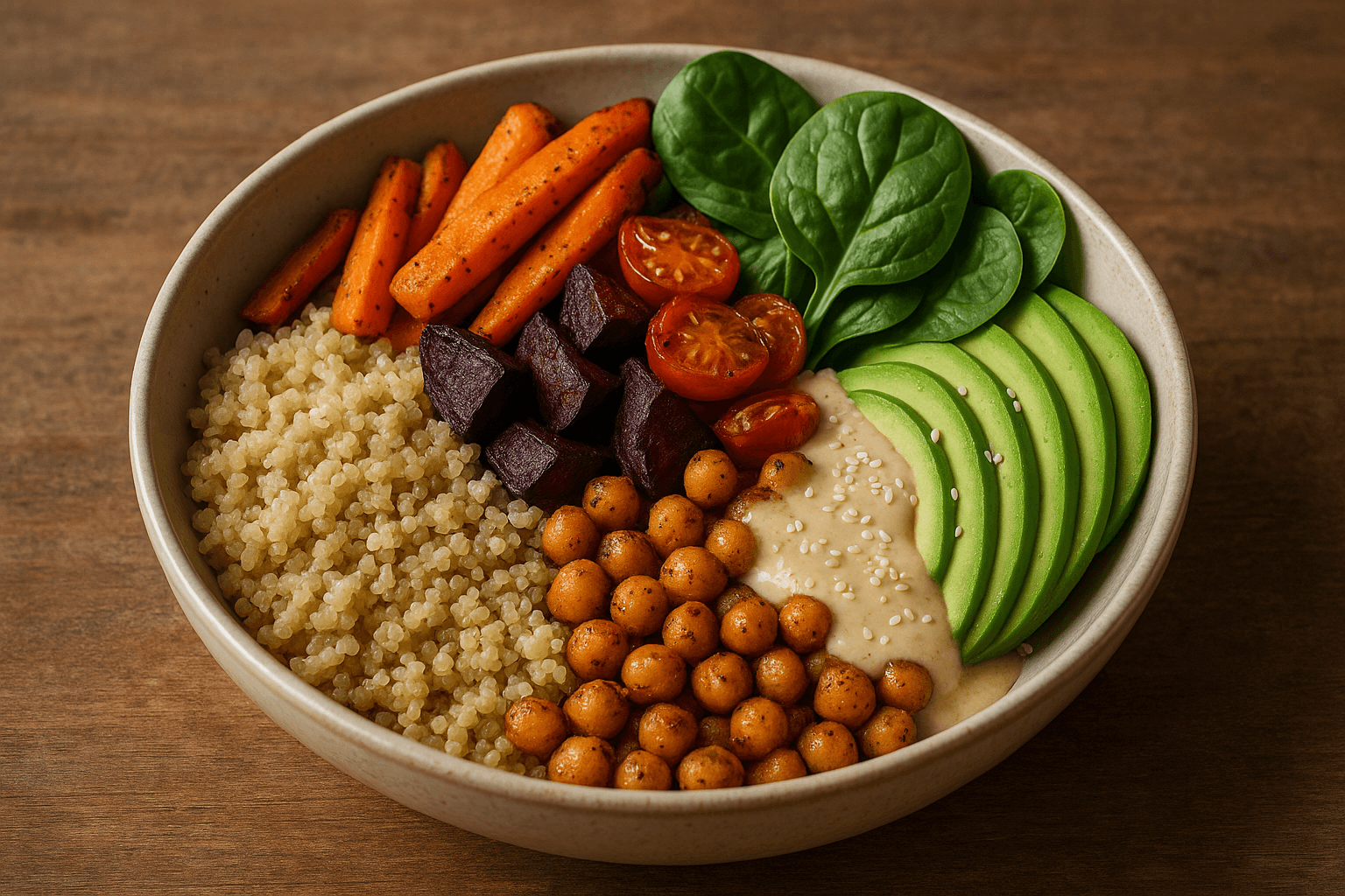 Buddha Bowl con Quinoa, Verdure Arrostite e Salsa Tahini