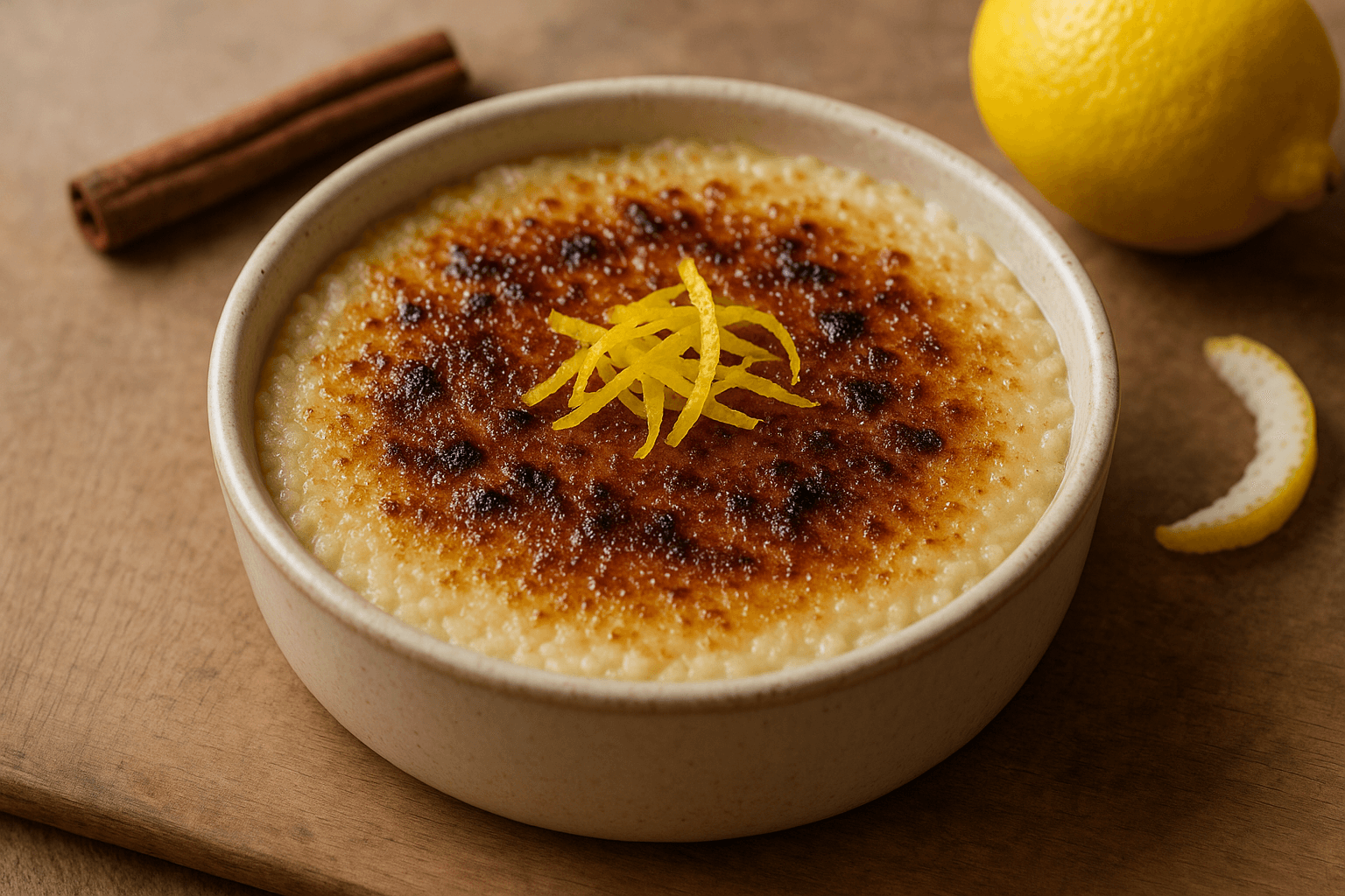 Budino di Riso al Forno con Limone