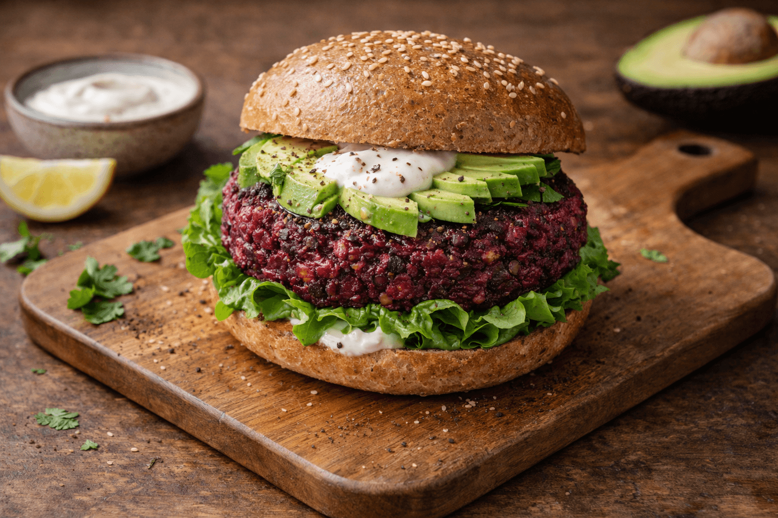 Burger di lenticchie e barbabietola