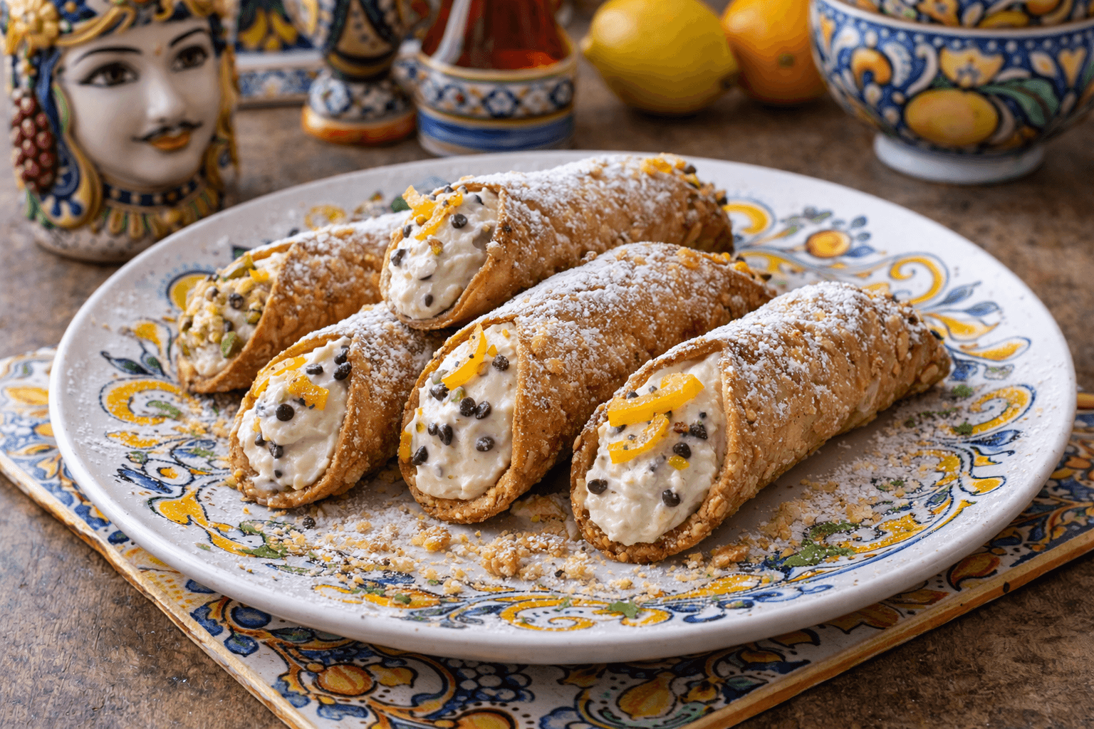 Cannoli siciliani con crema di ricotta vegetale