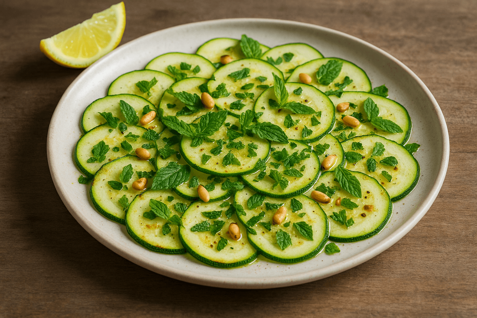 Carpaccio di Zucchine Crude con Limone e Menta