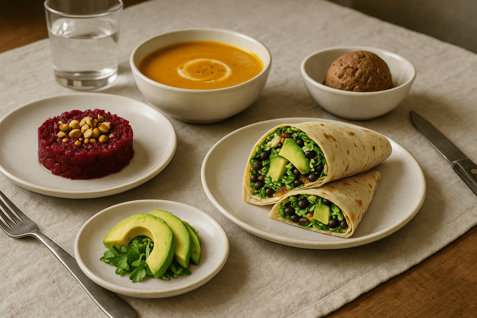 Cena: Wrap Vegano con Avocado, Fagioli Neri e Salsa Piccante