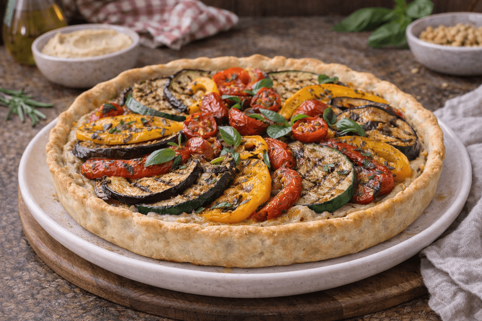 Crostata salata di verdure grigliate