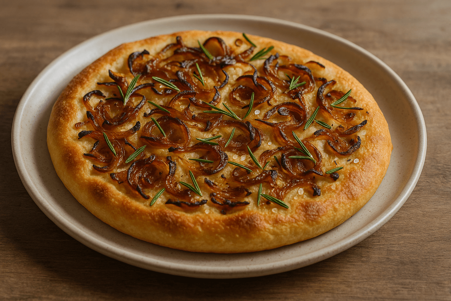 Focaccia con Cipolla Caramellata e Rosmarino