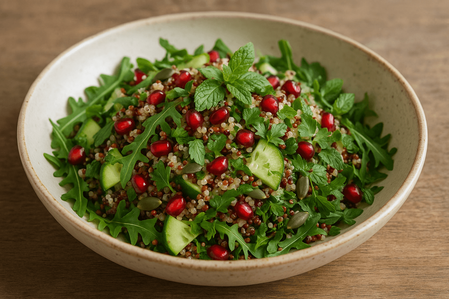 Insalata di Quinoa e Melograno con Menta