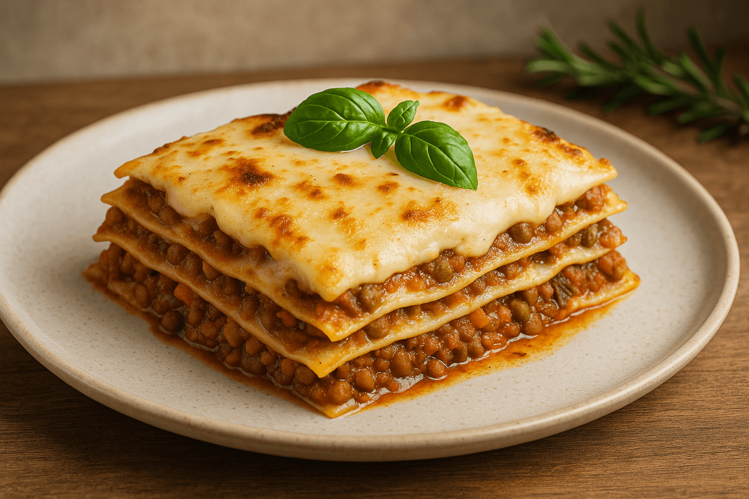 Lasagne Vegane con Besciamella di Soia e Ragù di Lenticchie