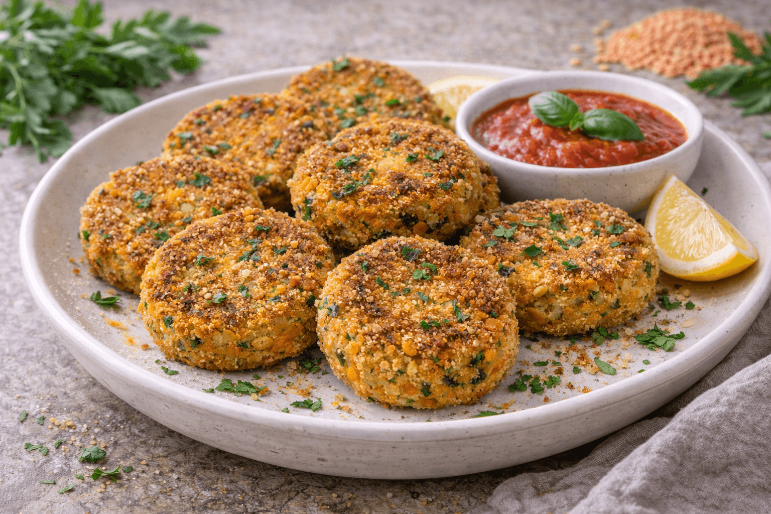 Medaglioni di lenticchie rosse e carote