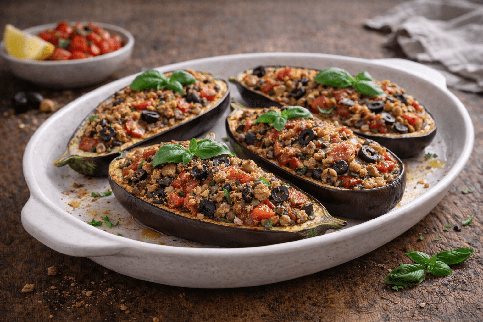 Melanzane ripiene mediterranee