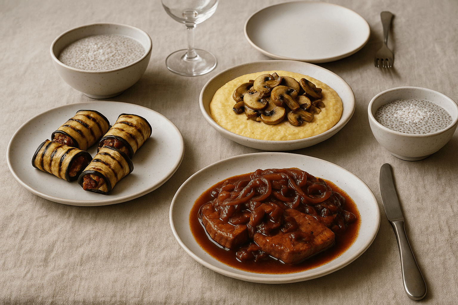 Menù cena: Involtini di melanzane grigliate con tofu affumicato