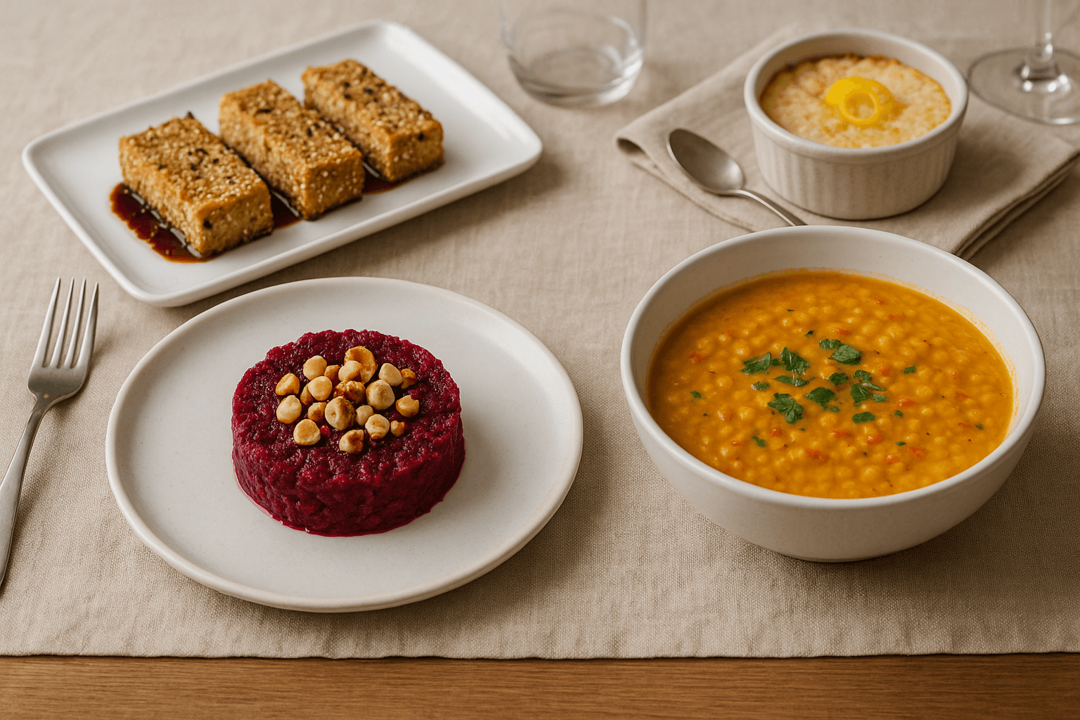 Menù cena con Zuppa di Lenticchie Rosse al Curry e Latte di Cocco