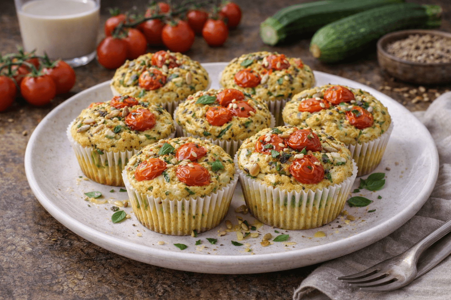 Muffin salati alle zucchine e pomodorini