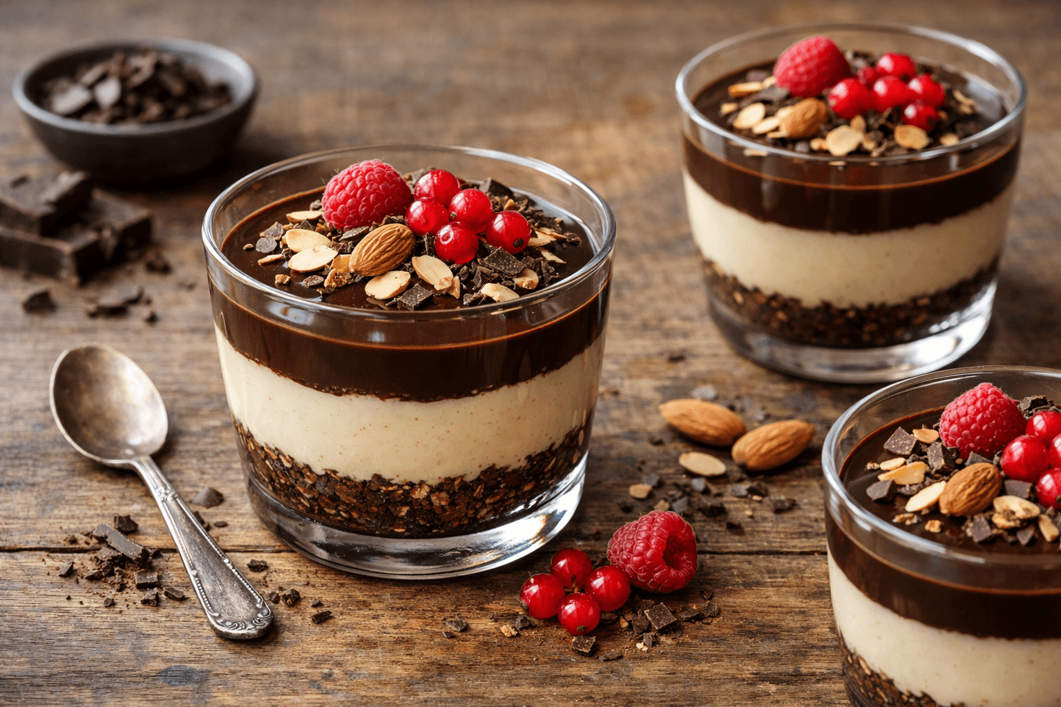 Parfait alle mandorle e cioccolato