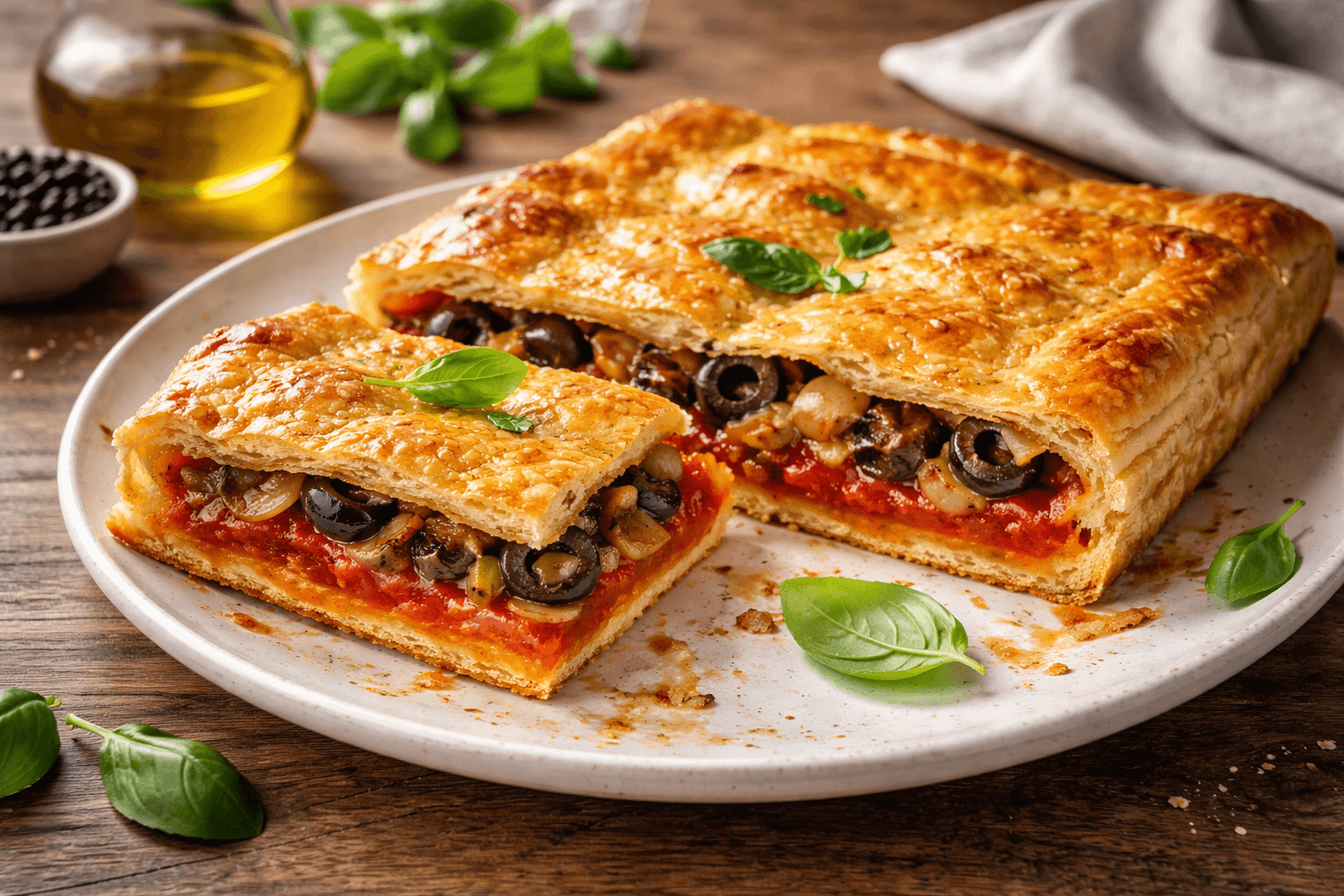 Parigina con pasta sfoglia e pomodoro