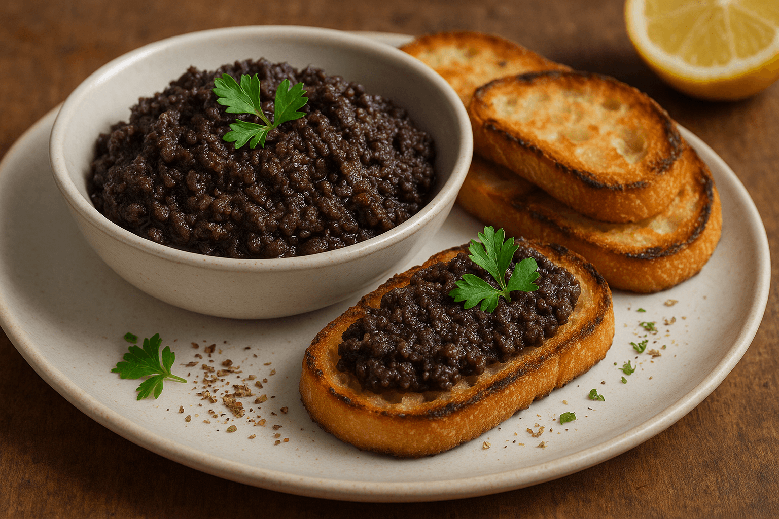 Paté di Olive Nere (Tapenade) per Crostini