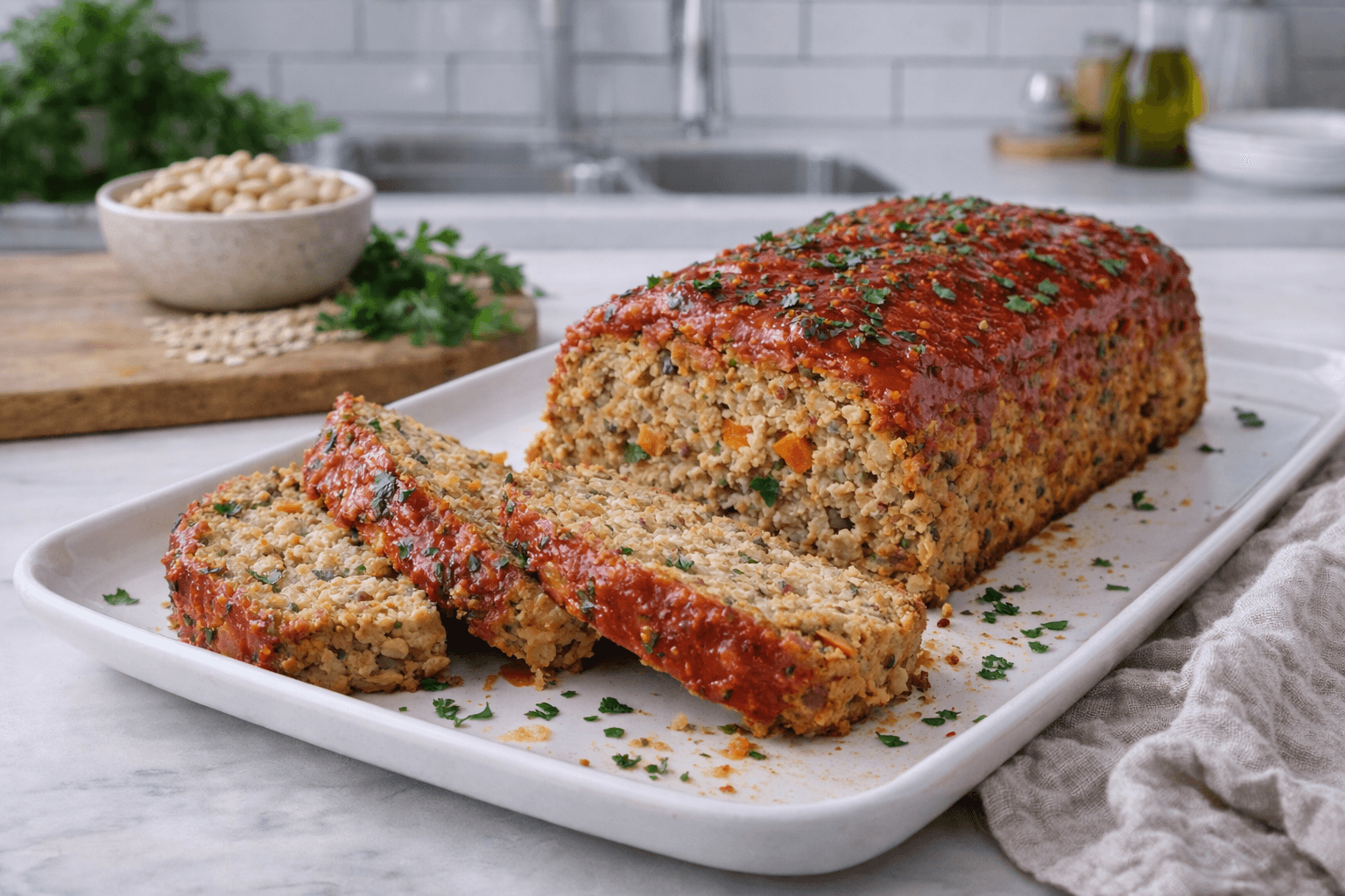 Polpettone di fagioli e verdure al forno