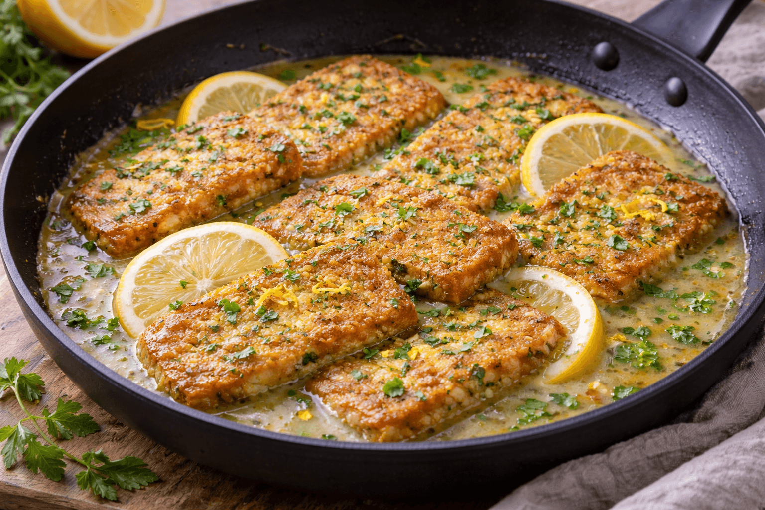 Scaloppine di tofu al limone