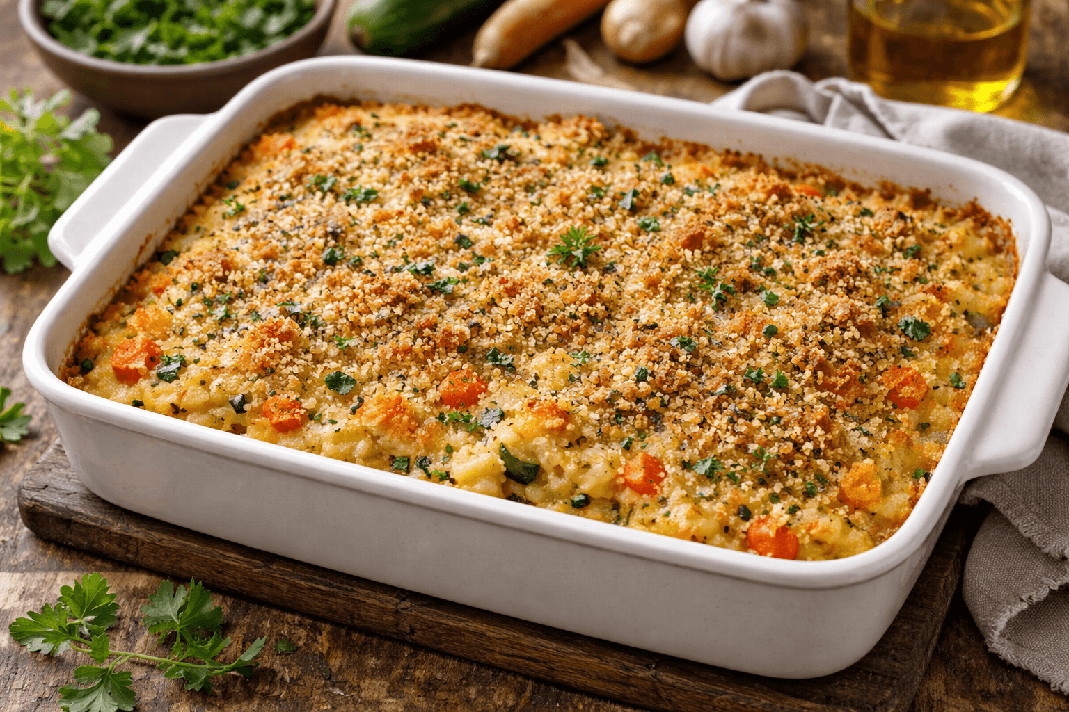 Tortino di patate e verdure al forno