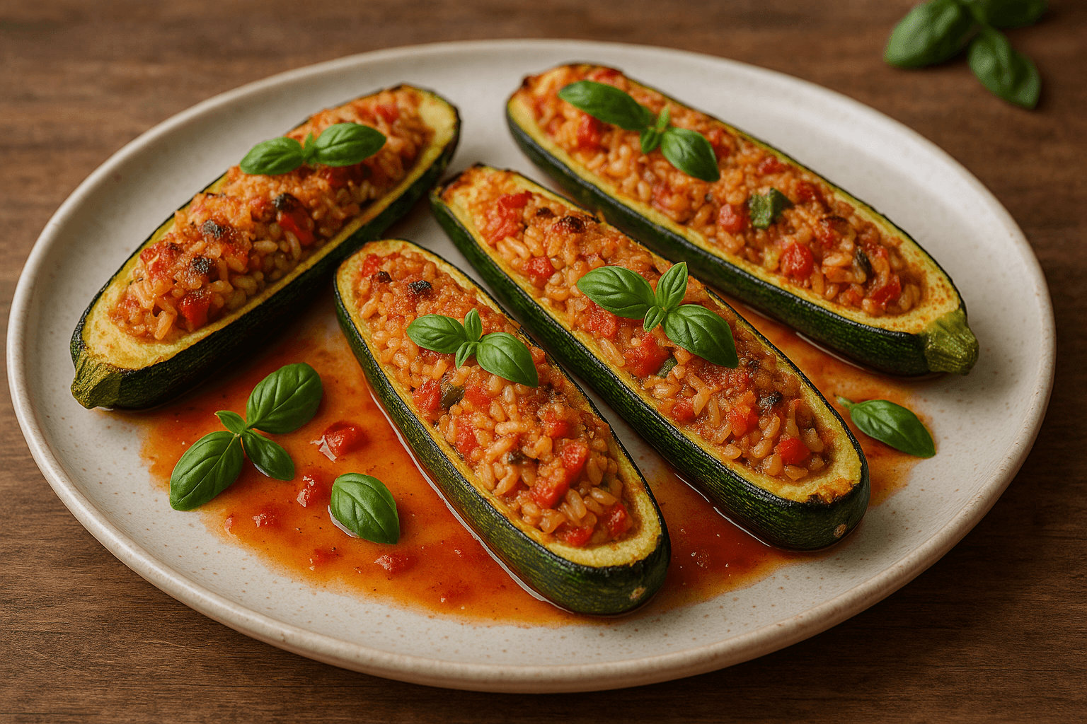 Zucchine Ripiene di Riso e Verdure
