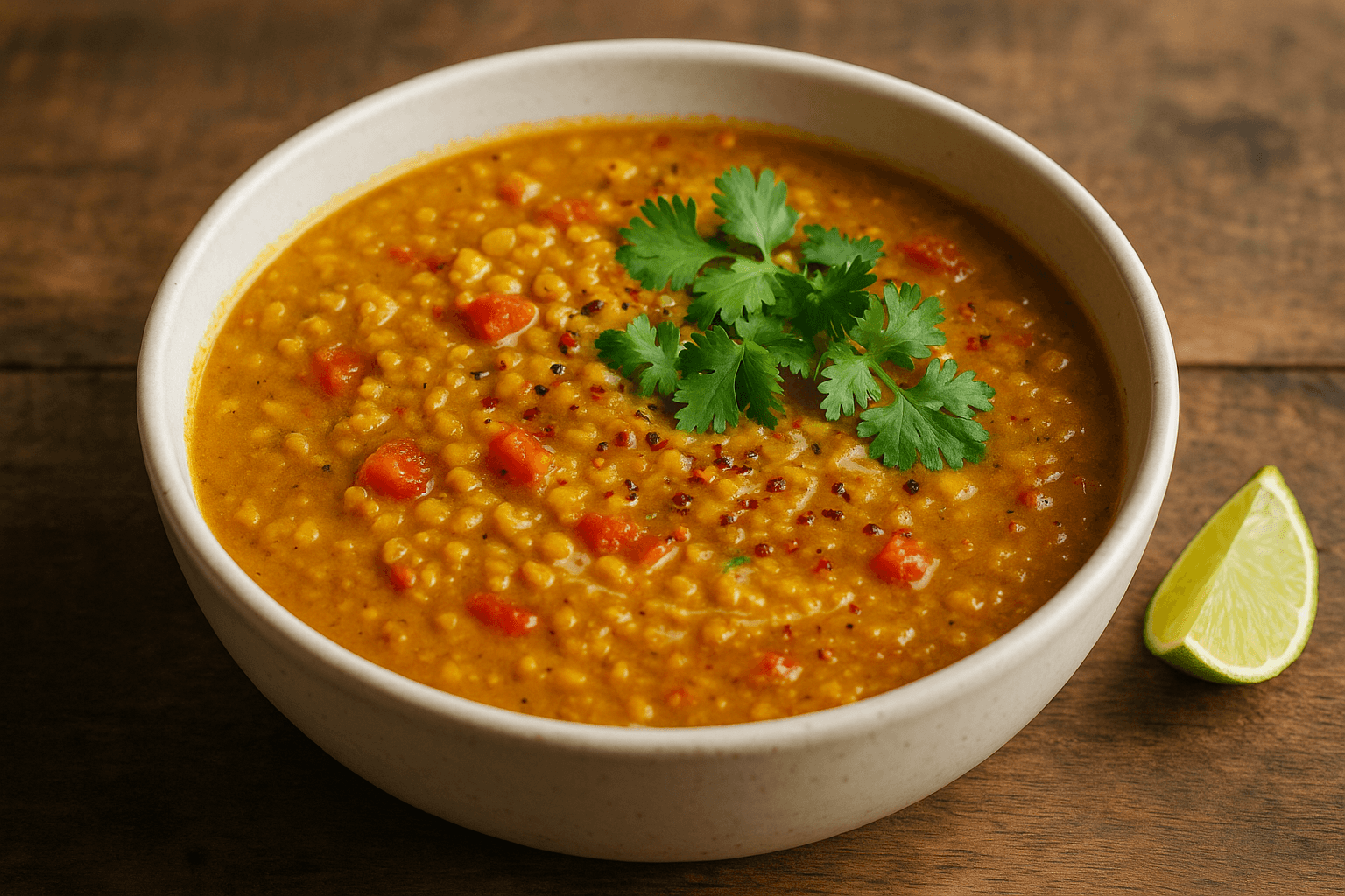 Zuppa di Lenticchie Rosse al Curry e Latte di Cocco