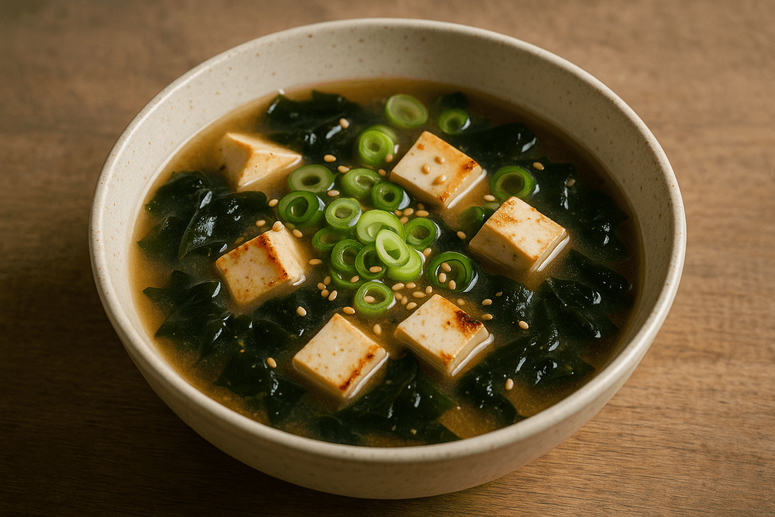 Zuppa di Miso con Tofu e Alghe Wakame